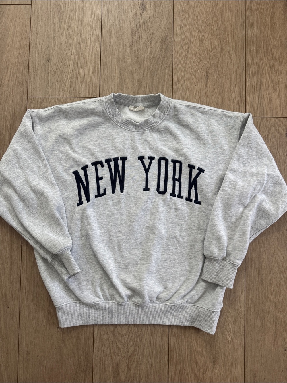 Reflex Gray Crewneck Sweatshirt with Navy "New York" Script